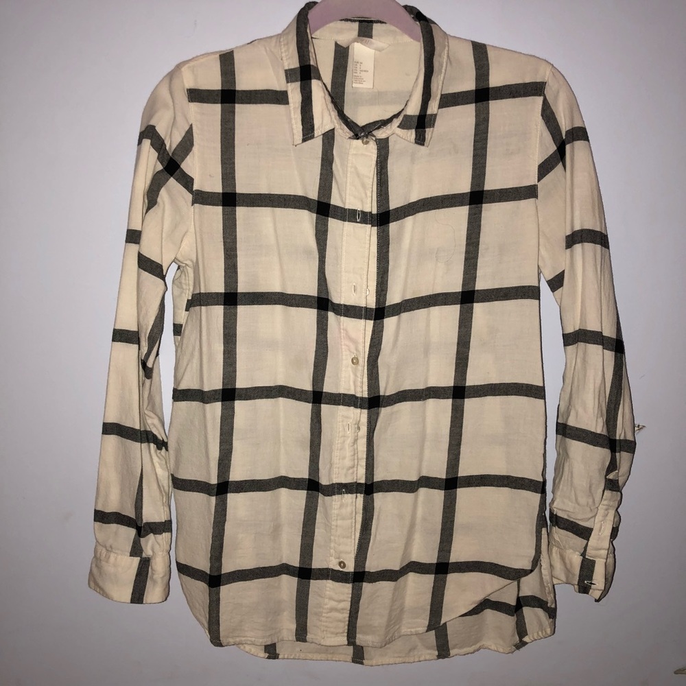 Black & white button down